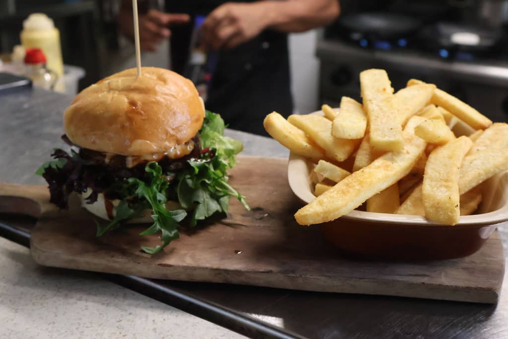 Burgers section at Harvest Milton